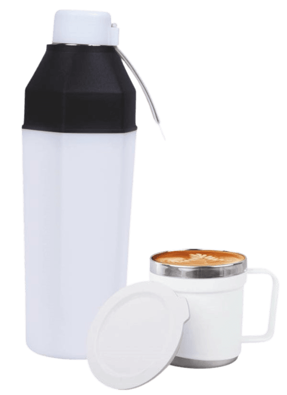 3 pc Gift Set : Insulated Square Steel bottle with 2 Steel cups 3 pc Gift Set : Insulated Square Steel bottle with 2 Steel cups