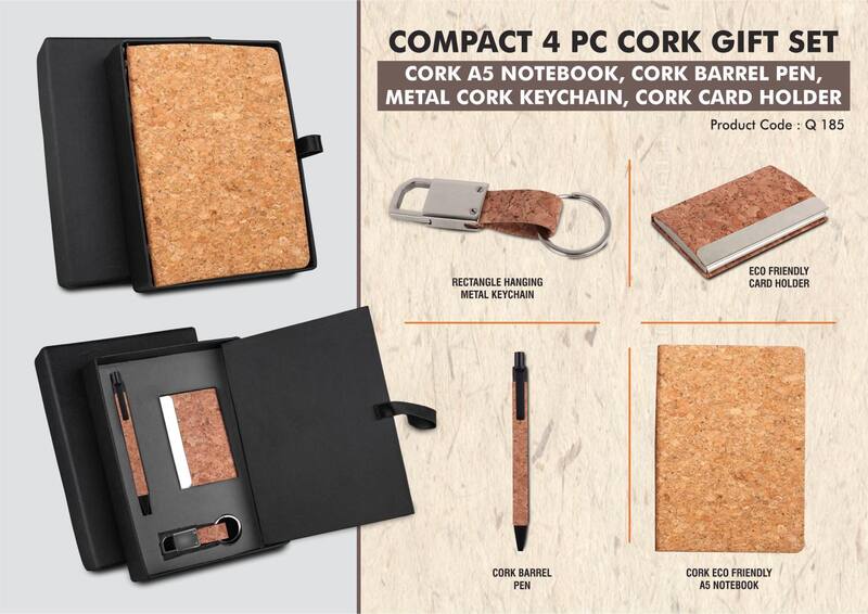 Cork 4 pc set: Cork notebook with card holder Cork 4 pc set: Cork notebook with card holder