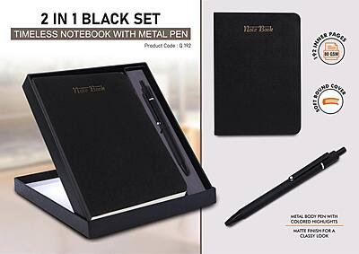 2 in 1 Black Set: Timeless notebook