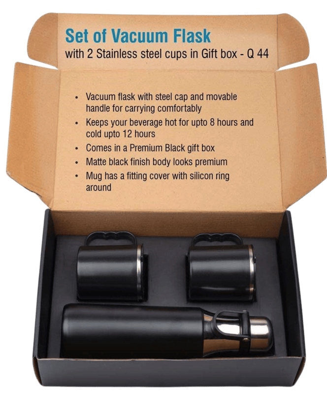 Set of Vacuum Flask with 2 Stainless steel cups in Gift box Set of Vacuum Flask with 2 Stainless steel cups in Gift box