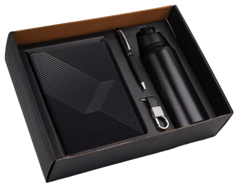 4 in 1 set: Stainless Steel bottle, metal pen, Metal keychain, A5 notebook 4 in 1 set: Stainless Steel bottle, metal pen, Metal keychain, A5 notebook