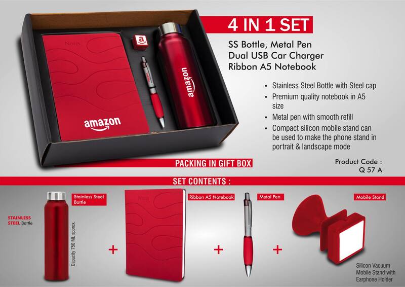 4 in 1 set: Steel bottle, Metal pen, 4 in 1 set: Steel bottle, Metal pen,