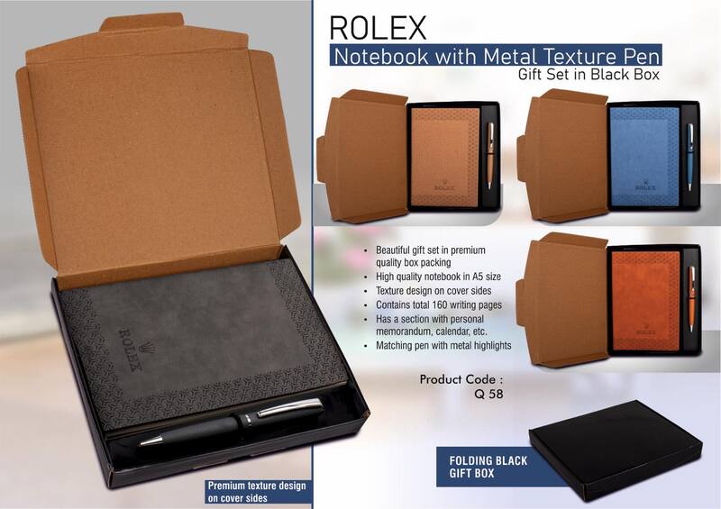 Rolex Notebook with Metal Texture pen Rolex Notebook with Metal Texture pen