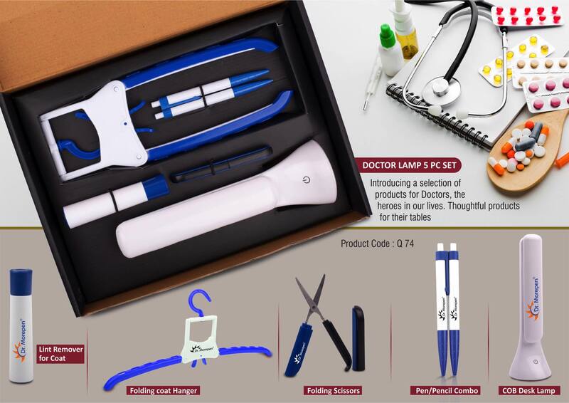 Doctor Lamp set: Folding Coat hanger, Lint remover, Folding scissors, Pen/Pencil Doctor Lamp set: Folding Coat hanger, Lint remover, Folding scissors, Pen/Pencil
