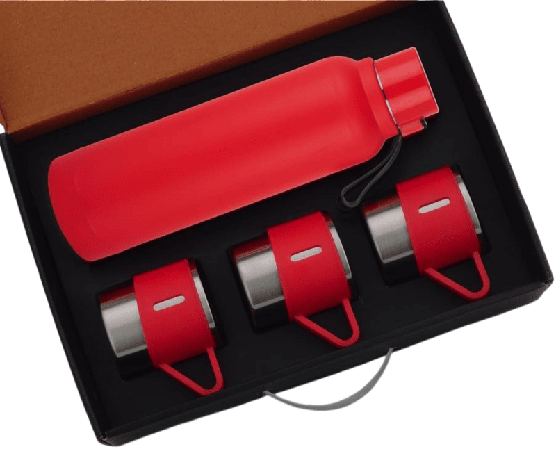 4 pc Gift Set : Insulated Steel bottle with 3 Steel cups 4 pc Gift Set : Insulated Steel bottle with 3 Steel cups