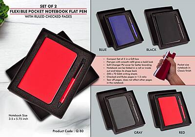 Set of 2: Flexible Pocket A6 Notebook