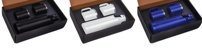 Set of Candy Insulated Steel Bottle with 2 Stainless Steel cups in Gift box Set of Candy Insulated Steel Bottle with 2 Stainless Steel cups in Gift box