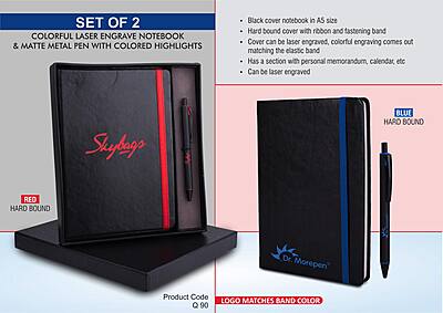 Laser Engrave Color Notebook with Metal Highlight