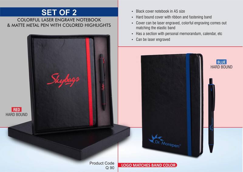 Laser Engrave Color Notebook with Metal Highlight Laser Engrave Color Notebook with Metal Highlight