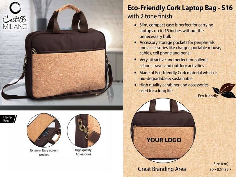 Eco-Friendly Cork Laptop Bag with 2 tone finish Eco-Friendly Cork Laptop Bag with 2 tone finish