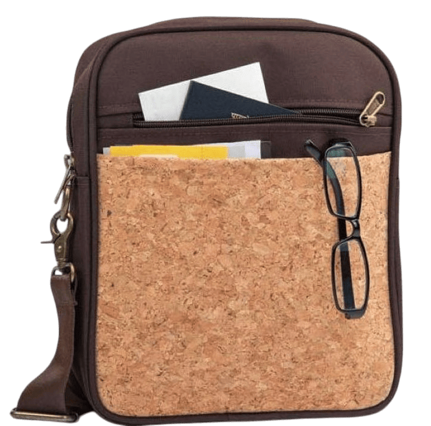 Eco-Friendly Cork Sling Messenger Bag with 2 tone finish Eco-Friendly Cork Sling Messenger Bag with 2 tone finish