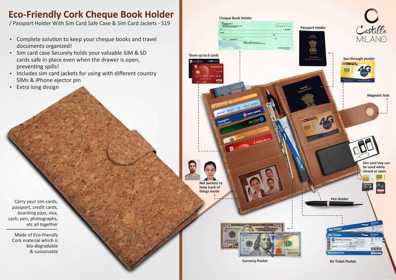 Eco-Friendly Cork Cheque Book Holder Eco-Friendly Cork Cheque Book Holder