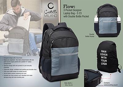Flow: 3 pocket Designer laptop bag