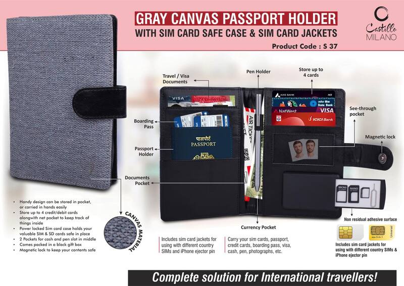 Gray Canvas Passport holder with Sim Card Safe Case Gray Canvas Passport holder with Sim Card Safe Case