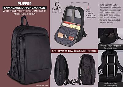 Puffer: Expandable laptop backpack