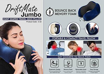 DriftMate Jumbo: Hump shaped Travel Neck Pillow