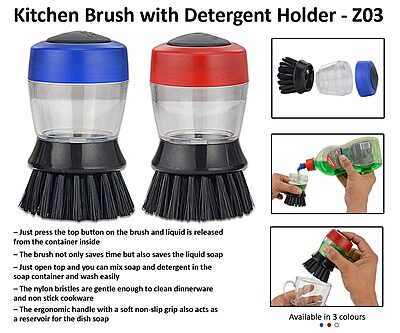 Kitchen Brush With Detergent Holder