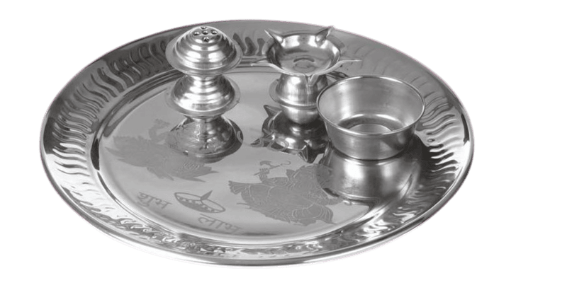 Divine Mini Pooja Thali set | Contains Pooja Plate, Agarbatti stand, Diya, Prasad bowl Divine Mini Pooja Thali set | Contains Pooja Plate, Agarbatti stand, Diya, Prasad bowl