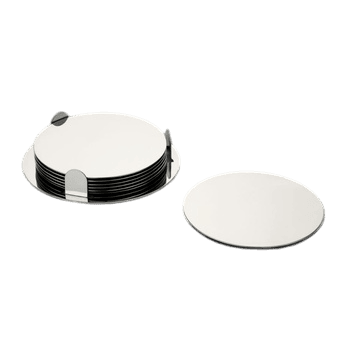 Steel Mirror Finish Round 6 plates coaster set