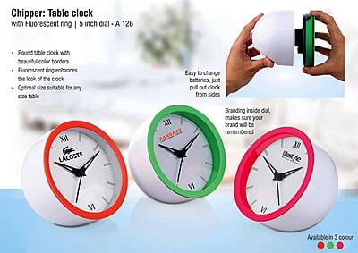 Chipper: Table Clock With Fluorescent Ring Chipper: Table Clock With Fluorescent Ring