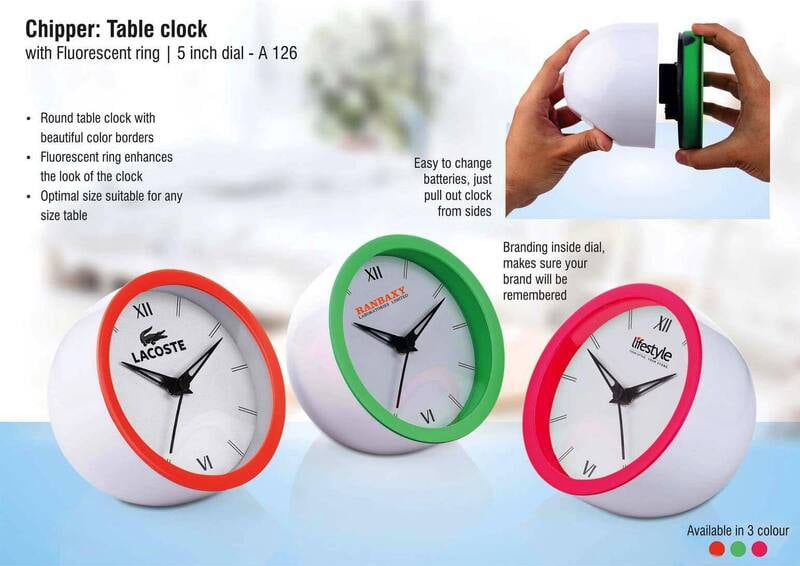 Chipper: Table Clock With Fluorescent Ring Chipper: Table Clock With Fluorescent Ring