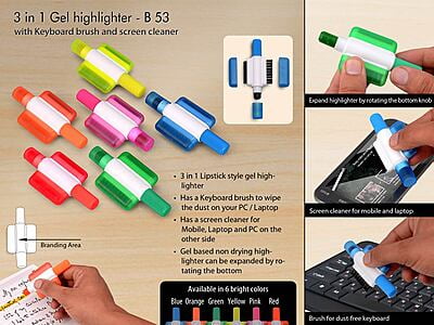 Gel Highlighter With Keyboard Brush And Screen Cleaner