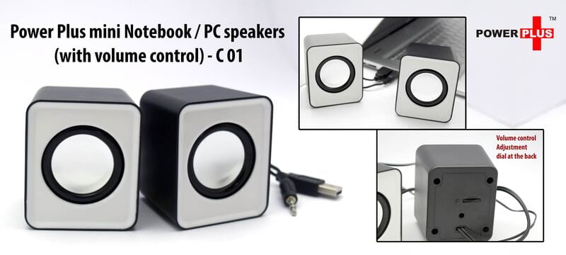 Mini Notebook / Pc Speakers With Volume Control | 6W Output | Set Of 2 Mini Notebook / Pc Speakers With Volume Control | 6W Output | Set Of 2