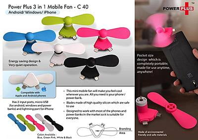 3 In 1 Mobile Fan: Android/ Windows/ Ios