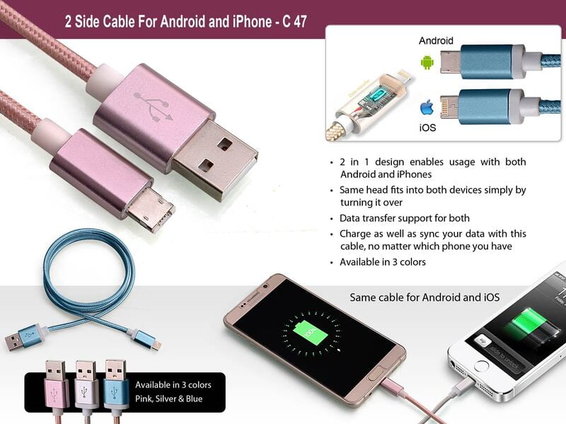 2 Side Cable For Android And Iphone 2 Side Cable For Android And Iphone