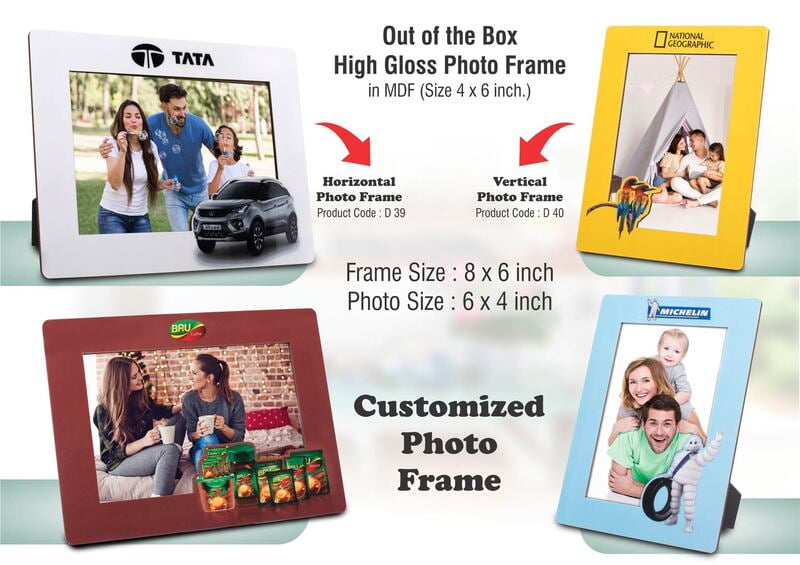 Out Of The Box High Gloss Photo Frame In Mdf | With Customized Frame & Insert | Photo Size 4X6 Inch | Horizontal | Moq 100 Pcs Out Of The Box High Gloss Photo Frame In Mdf | With Customized Frame & Insert | Photo Size 4X6 Inch | Horizontal | Moq 100 Pcs