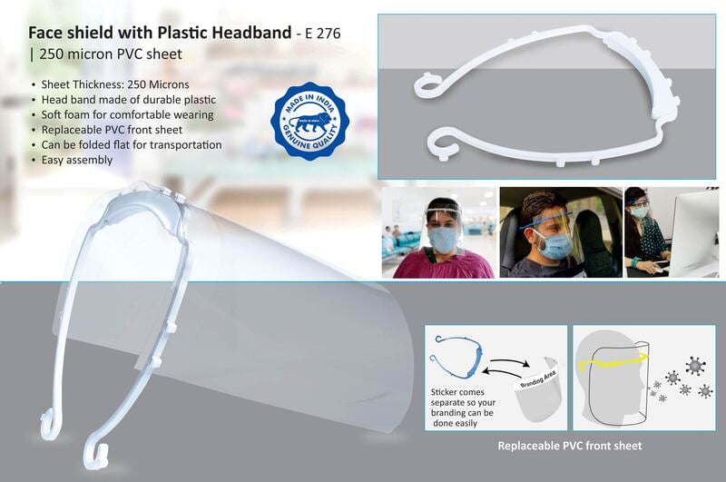 Face Shield With Plastic Headband | 250 Micron Pvc Sheet