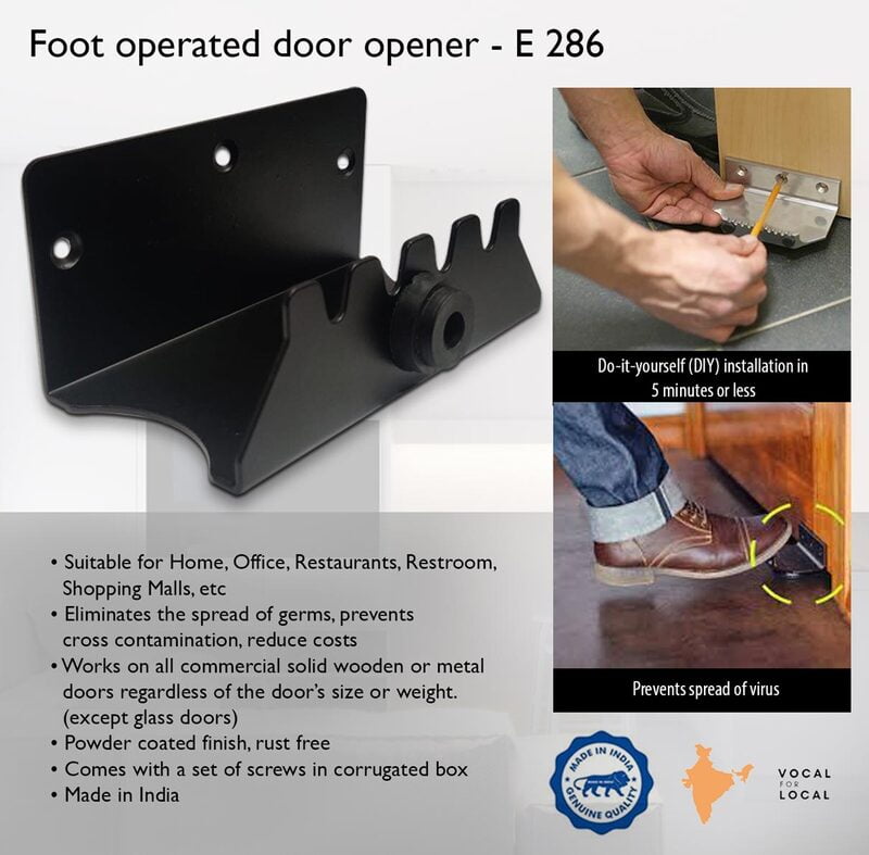 Foot Operated Door Opener | Screws Included Foot Operated Door Opener | Screws Included