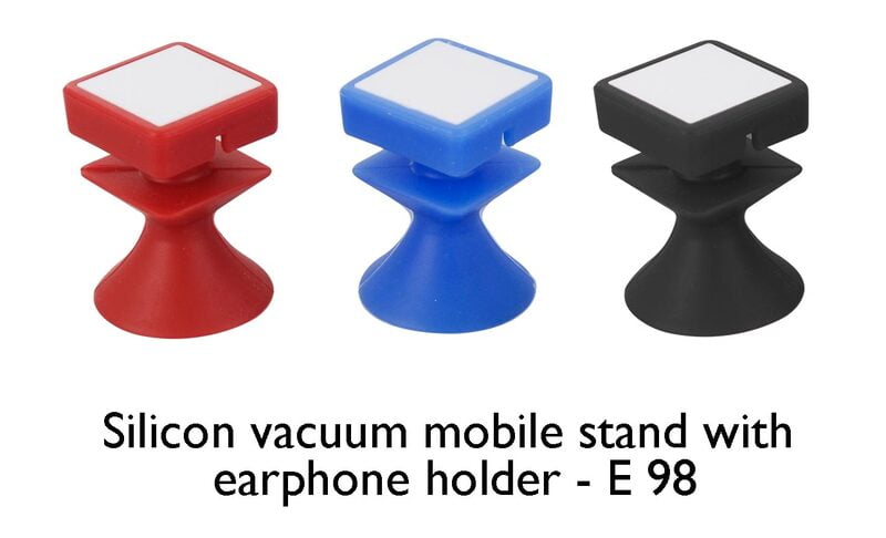 Silicon Vacuum Mobile Stand With Earphone Holder Silicon Vacuum Mobile Stand With Earphone Holder